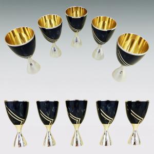 ポット&グラス|洋酒器12品セット 銀製 コバ...の詳細画像3