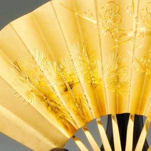 扇 松竹梅|置物 純金製 造幣局ホールマーク刻...の詳細画像1