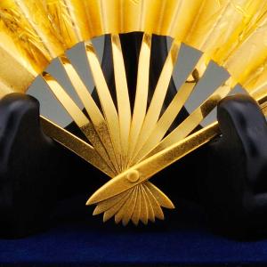 扇 松竹梅|置物 純金製 造幣局ホールマーク刻...の詳細画像3