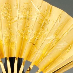 扇 松竹梅|置物 純金製 造幣局ホールマーク刻...の詳細画像2