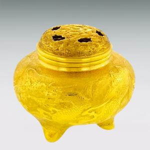 辰 龍 香炉|純金製 造幣局ホールマーク刻印品...の詳細画像2