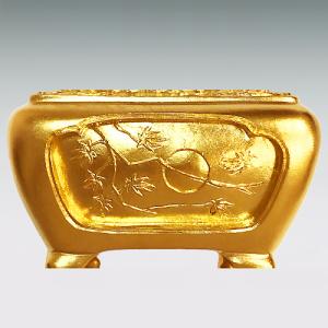 角型四季 香炉|純金製 造幣局ホールマーク刻印...の詳細画像2
