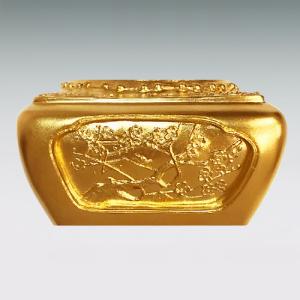 角型四季 香炉|純金製 造幣局ホールマーク刻印...の詳細画像3
