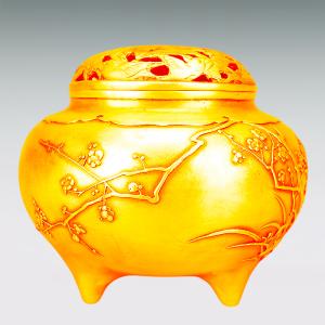 四君子 香炉|純金製 造幣局ホールマーク刻印品...の詳細画像1