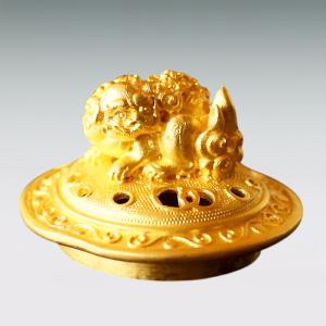 辰 獅子龍 香炉|純金製 造幣局ホールマーク刻...の詳細画像2