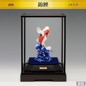正光作　純銀製　白鷹　 置物　ガラスケース付　M　R5445 正光作 純銀製 白鷹 置物 ガラスケース付 M R5445