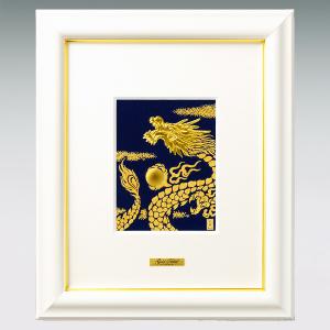 昇り龍 レリーフ|額装 純金製の詳細画像1
