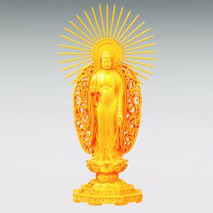 阿弥陀如来 御西光背 高さ13cm|仏像 純金...の詳細画像1