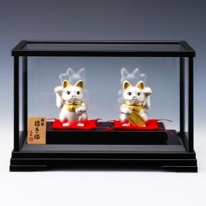 招き猫 2品セット|置物 銀製・彩色仕上げの詳細画像1