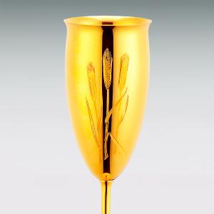 ビールグラス 彫刻入り|洋酒器 純金製 造幣局...の詳細画像1
