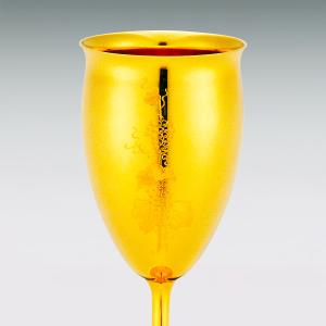 ワイングラス 彫刻入り|洋酒器 純金製 造幣局...の詳細画像1