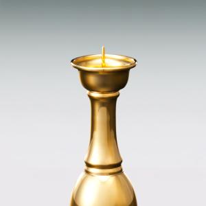 ローソク立て 火立て 高さ16cm|仏具 純金...の詳細画像1