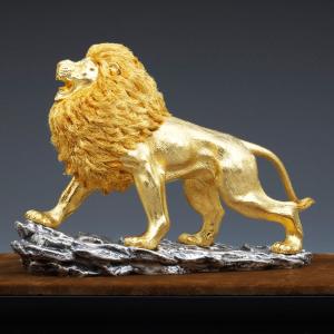 百獣の王 ライオン|置物 純金製の詳細画像1