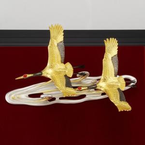 双鶴|置物 純金製 造幣局ホールマーク刻印品の詳細画像1