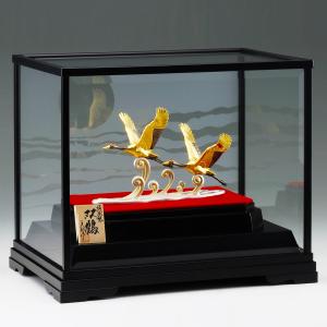 双鶴|置物 純金製 造幣局ホールマーク刻印品の詳細画像2