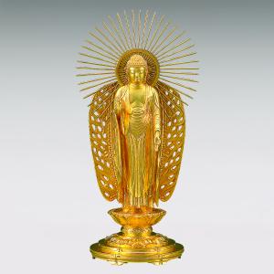 阿弥陀如来 御西光背 高さ17cm|仏像 純金...の詳細画像1