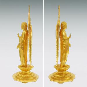 阿弥陀如来 御西光背 高さ17cm|仏像 純金...の詳細画像2