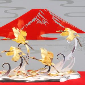 瑞兆飛翔 鶴8羽|置物 純金製 造幣局ホールマ...の詳細画像1