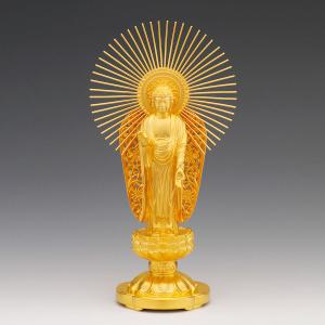 阿弥陀如来 御西光背 高さ19cm|仏像 純金...の詳細画像1