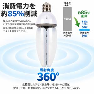 LED 水銀ランプ 400W相当 60w E3...の詳細画像4