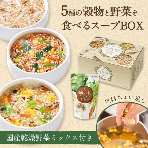 5種の穀物と野菜を食べるスープ30食＋国産 畑の具プレミアム乾燥具材120g 送料無料 具材増量セッ...