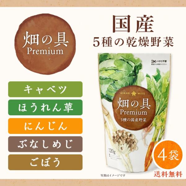 国産 乾燥野菜 まとめ買い4袋 ドライベジタブルミックス 畑の具プレミアム120g スープの具 ラー...