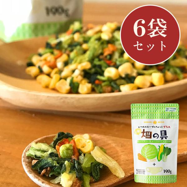 味噌汁の具 乾燥 5種の野菜ミックス190g 畑の具 (6袋) ラーメン スープ やきそば 具 具材...