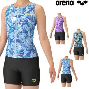 arena レディース スポーツ用水着 黒/青 アリーナ（ARENA）フィットネス水着 レディース 水泳