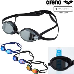 アリーナ ARENA 水泳 レーシングゴーグル Q-CHAKU2 ミラーレンズ クッション付き リノンくもり止め WA承認モデル 競泳 AS5SGG20U FINA承認