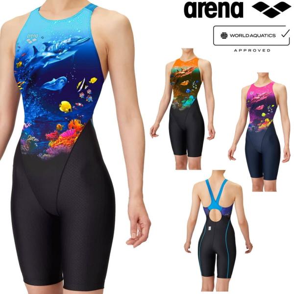 アリーナ ARENA 競泳水着 レディース WA承認 レーシングスパッツ オープンバック ハーフレッ...