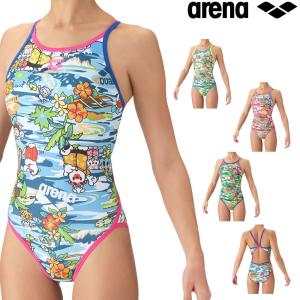 アリーナ ARENA 競泳水着 練習用水着 レディース トレーニングワンピース オープンバック タフスーツ タフスキンEP アリーナくん Isles of Memory AS6FWM31L