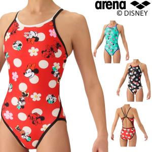 アリーナ ARENA 競泳水着 練習用水着 レディース トレーニングワンピース オープンバック タフスーツ タフスキンEP ディズニー “ミニー” AS6FWM51L