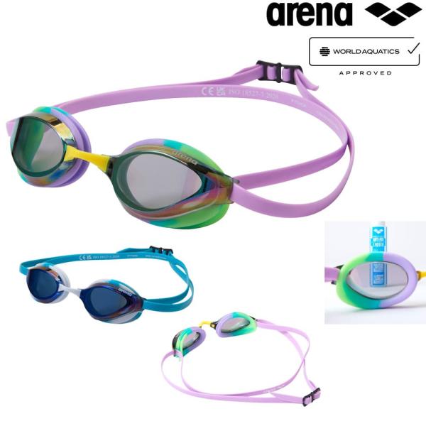 アリーナ ARENA 水泳 レーシングゴーグル PYTHON ミラーレンズ クッション付き WA承認...