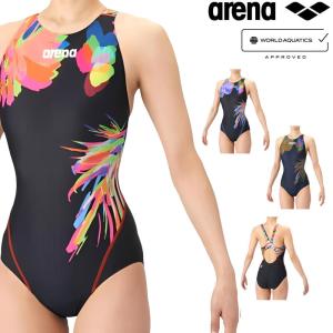アリーナ ARENA 競泳水着 レディース WA承認モデル AQUA RACING ECO AQUA STRIPE レーシングワンピース オープンバック 2026年春夏 AS6SRC85L