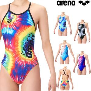 アリーナ ARENA 競泳水着 練習用水着 レディース タフスーツ タフスキンT2E team arena トレーニングワンピース オープンバック 競泳練習水着 AS6SWM12L