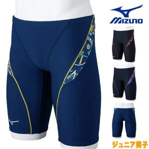 ミズノ MIZUNO 競泳水着 練習用水着 ジュニア男子 エクサースーツ ハーフスパッツ EXER SUITS U-Fit 競泳練習水着 2025年春夏モデル N2MBC988