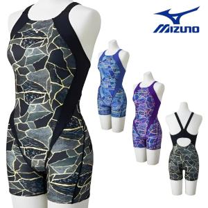 ミズノ MIZUNO 競泳水着 練習用水着 レディース エクサースーツ ミディアムハーフスーツ オールインワン EXER SUITS U-Fit 競泳練習水着 2026年春夏 N2MGD786｜SWIMSHOPヒカリスポーツ
