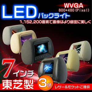 ヘッドレストモニター 7インチ 東芝LED液晶WVGA 800x480 ヘッドレストモニターx2台 1年保証