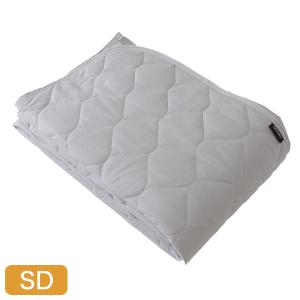 ナイスデイ さらっと快適 天然素材ドライコットン 抗ウィルス 抗菌機能付きの敷きパッド セミダブル グレー 21260213