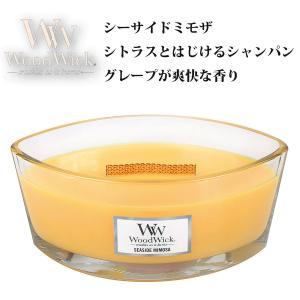 カメヤマキャンドル Woodwick アロマキャンドル ハースウィックＬ ミモザ WW940-05-3039｜hikaritv