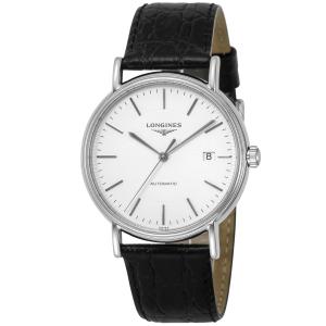 LONGINES  腕時計 メンズ プレザンス ホワイト SS 革 L4.921.4.18.2