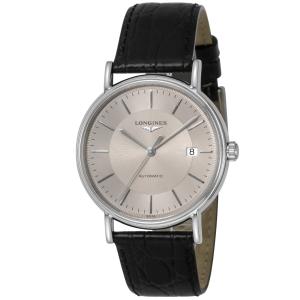 LONGINES  腕時計 メンズ プレザンス グレー SS 革 L4.921.4.78.2