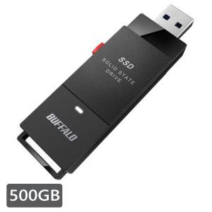 BUFFALO バッファロー 外付けSSD ポータブル USB3.2 Gen1 スティック型 TV録画対応 500GB ブラック SSD-PUT500U3BC/D｜hikaritv