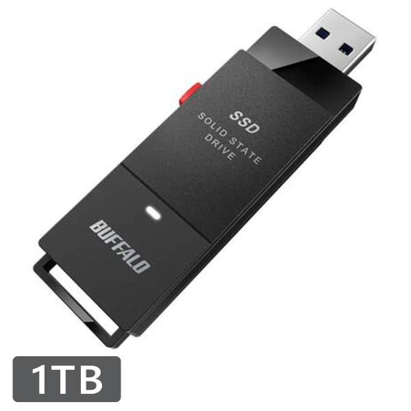 BUFFALO 外付けSSD ポータブル USB3.2 Gen1 スティック型 TV録画対応 1.0...