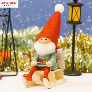 NORDIKA Nisse クリスマス人形 そりに乗ったサンタ Joy to the world 約150mm エストニア製 NRD120758｜hikaritv