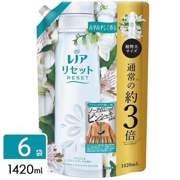 P&amp;G レノア リセット ヤマユリ＆グリーンブーケ 詰め替え 超特大 1420ml×6袋 49871...