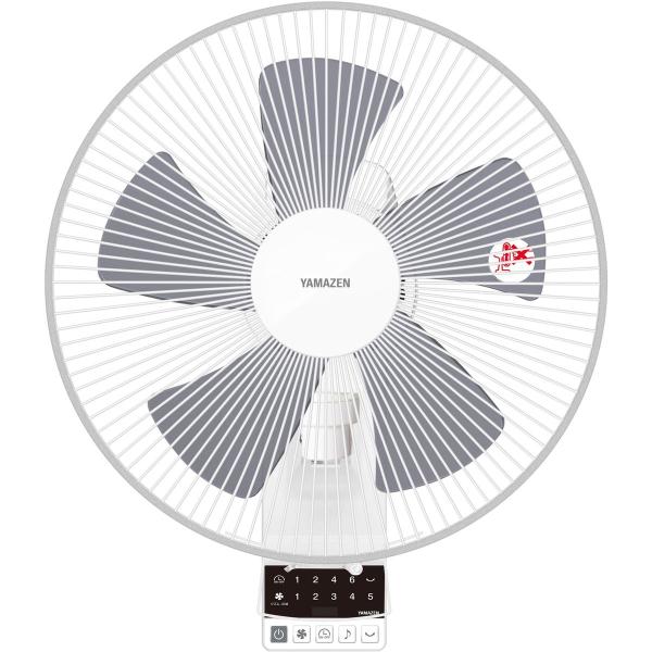 山善 DCモーター搭載 壁掛け扇風機 30cm 5枚羽根 リモコン付 YWX-BGD305-W