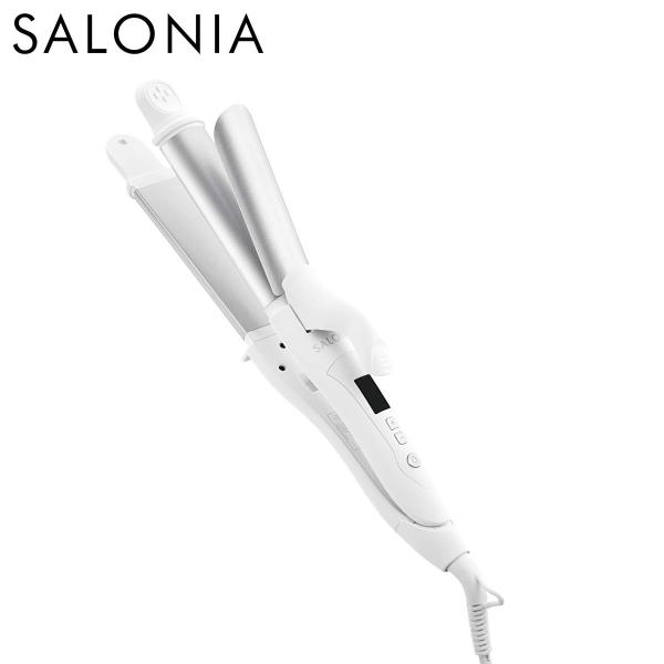 I-ne 【正規品】 サロニア 2WAYストレート&amp;カールヘアアイロン シルバーホワイト 32mm ...