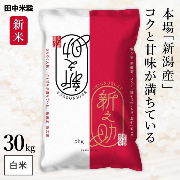 新米 新潟県産 新之助 30kg(5kg×6袋) 令和7年産 田中米穀 精米HACCP認定の高品質管...