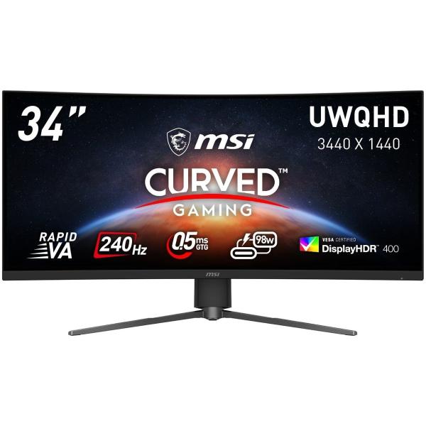 MSI 湾曲ゲーミングモニター 34インチ UWQHD（3440×1440） 240Hz 0.5ms...